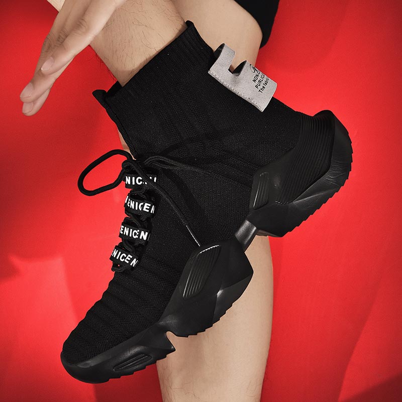 Ethnic Fashion Uk - Plus Size Hightop High-soled Men Sport
