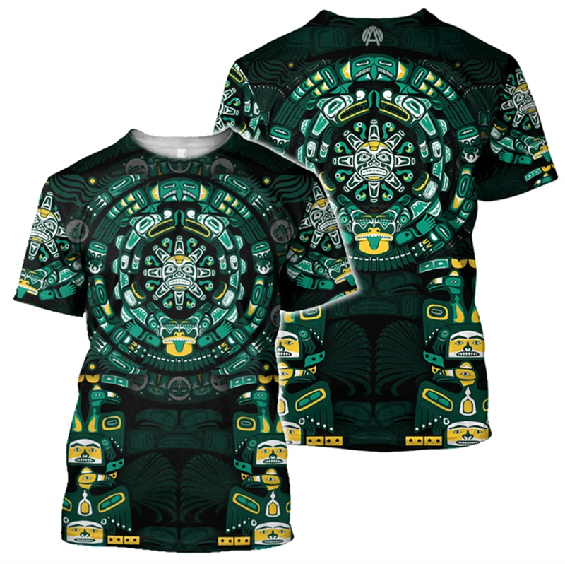 Ethnic Fashion Trend - New Retro Ethnic Aztec Mexico T-shirt