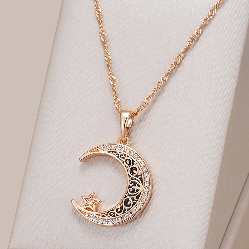 Ethnic Fashion Trend - Kinel Trend Black Enamel Stars Moon