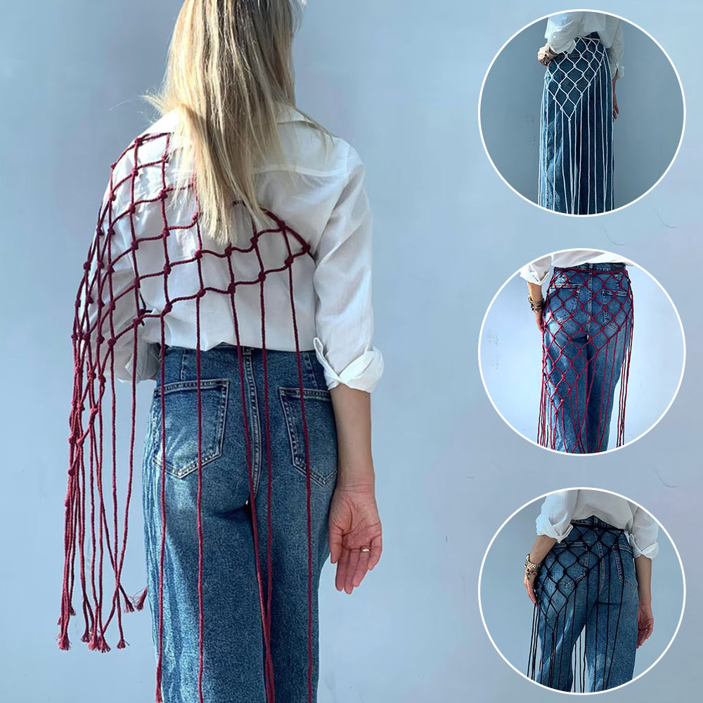 Bohemian Hollow Net Tassel Sca - огляд і ціна Ethnic Fashion House