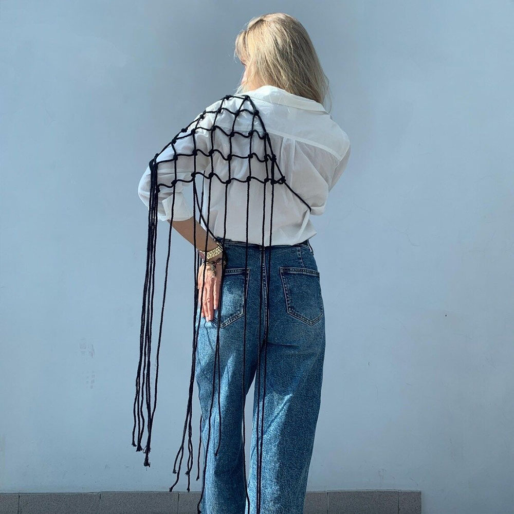 Bohemian Hollow Net Tassel Sca - огляд і ціна Ethnic Fashion House