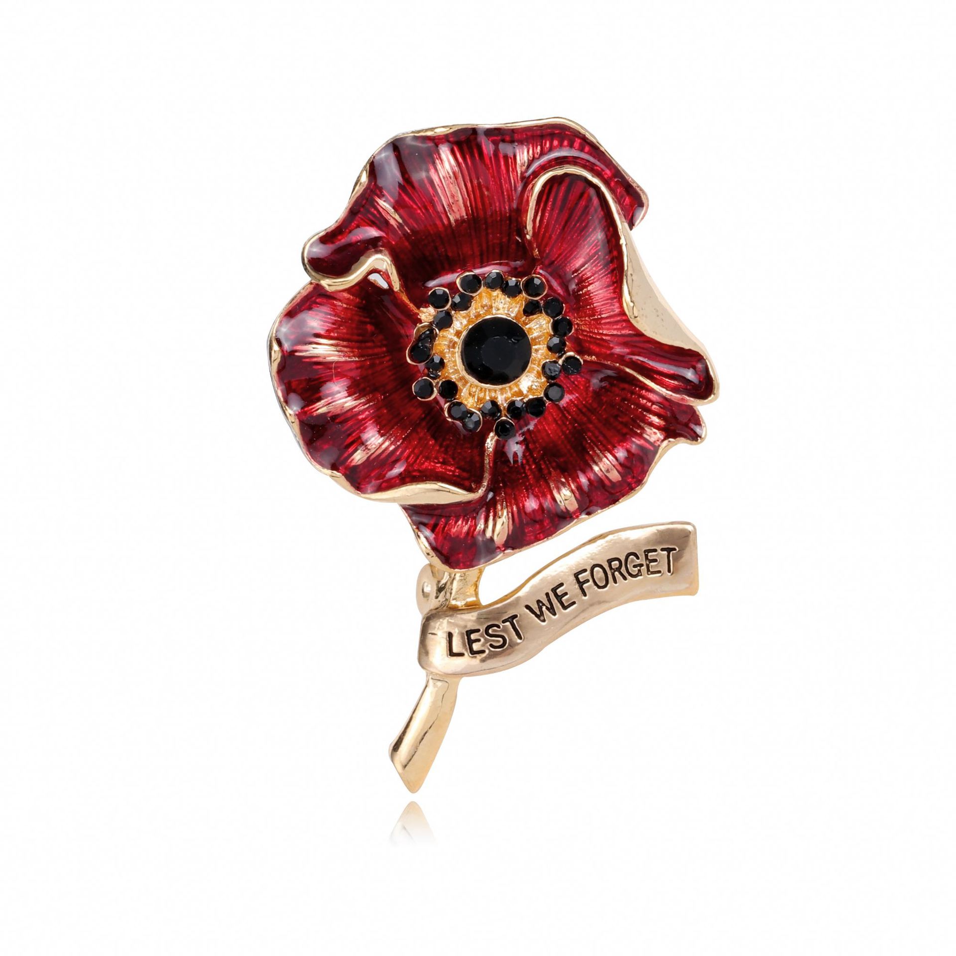Enameled Red Poppy Flower Broo - огляд і ціна Ethnic Fashion Uk