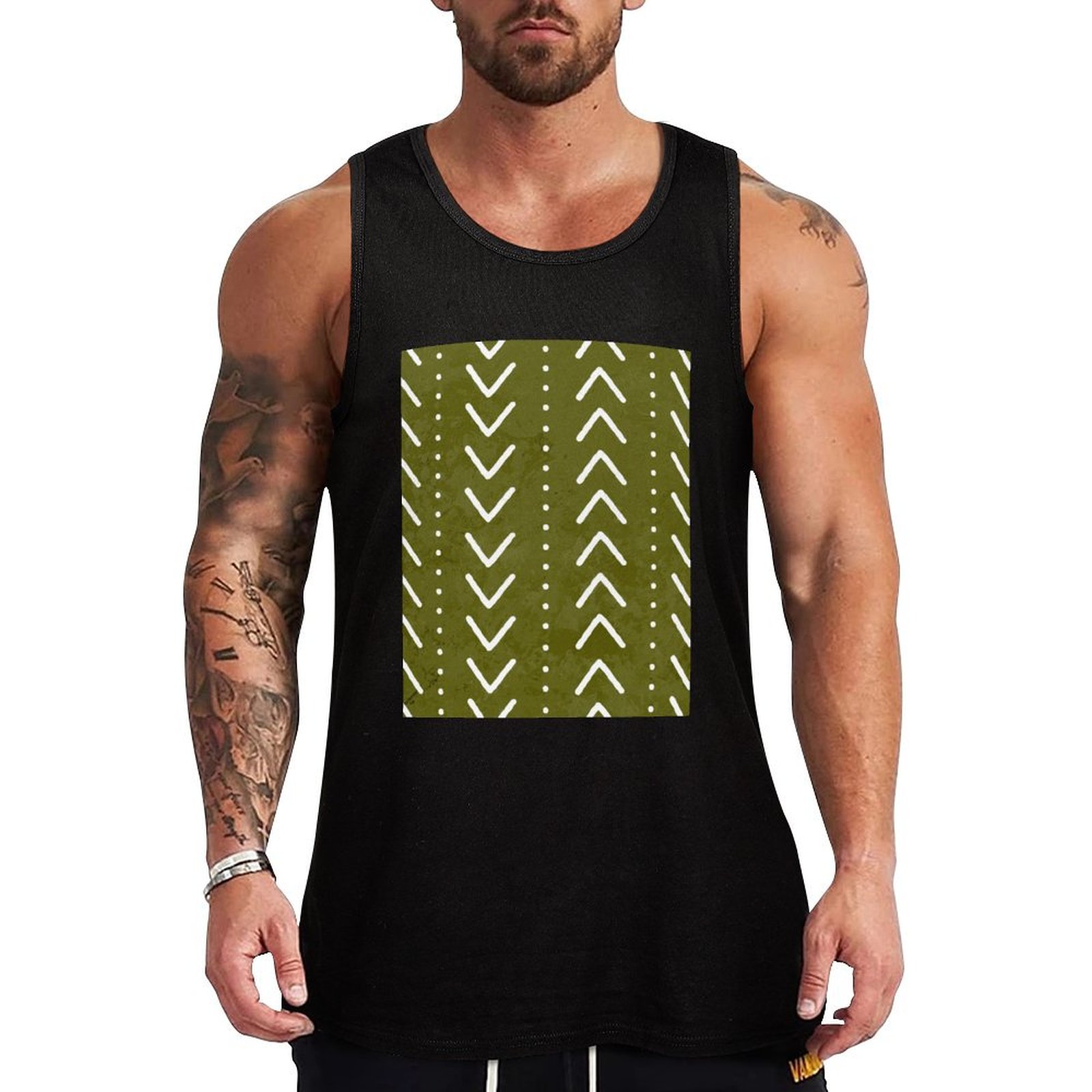 Olive Green Mudcloth Arrows Pa - огляд і ціна Mudcloth Print Top