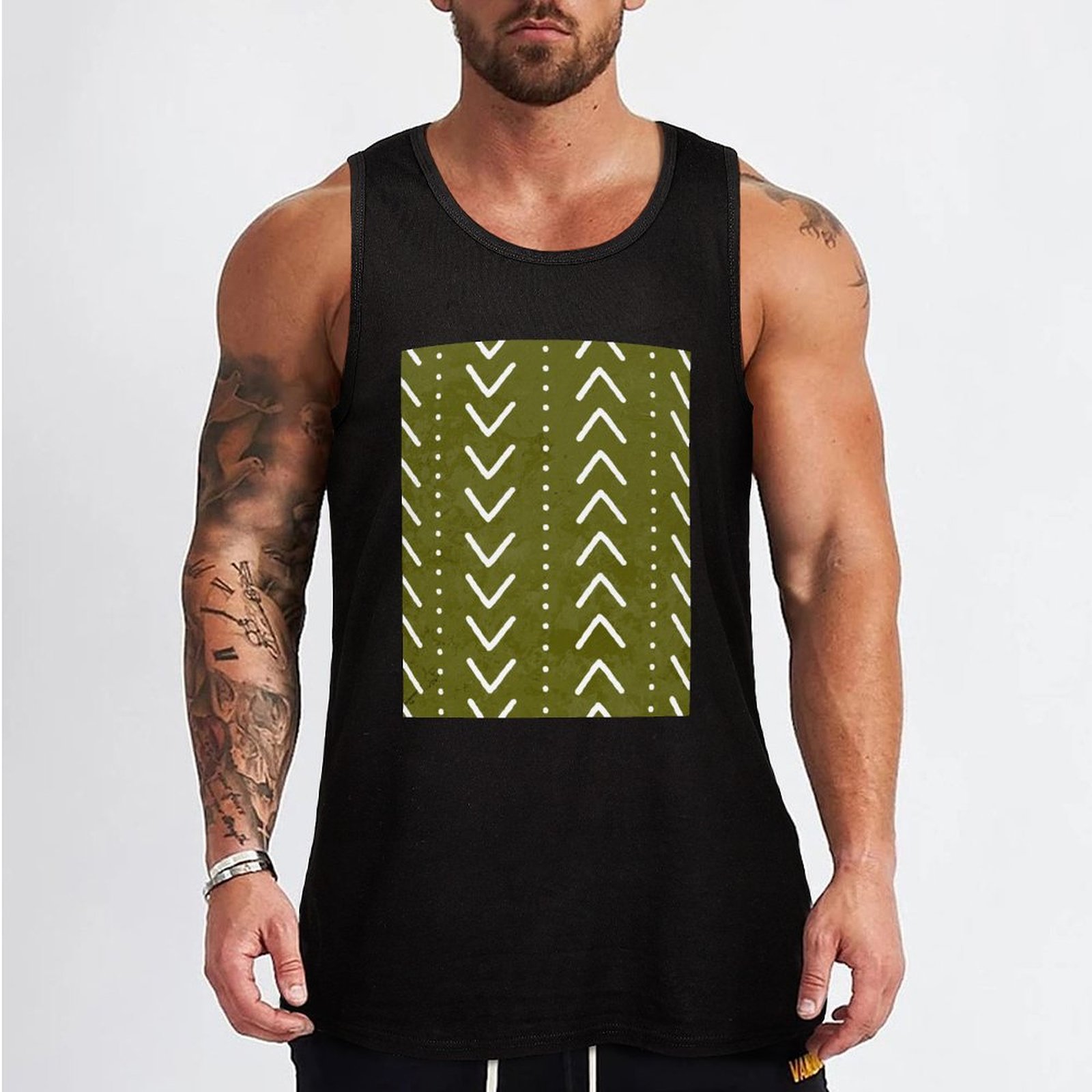 Olive Green Mudcloth Arrows Pa - огляд і ціна Mudcloth Print Top
