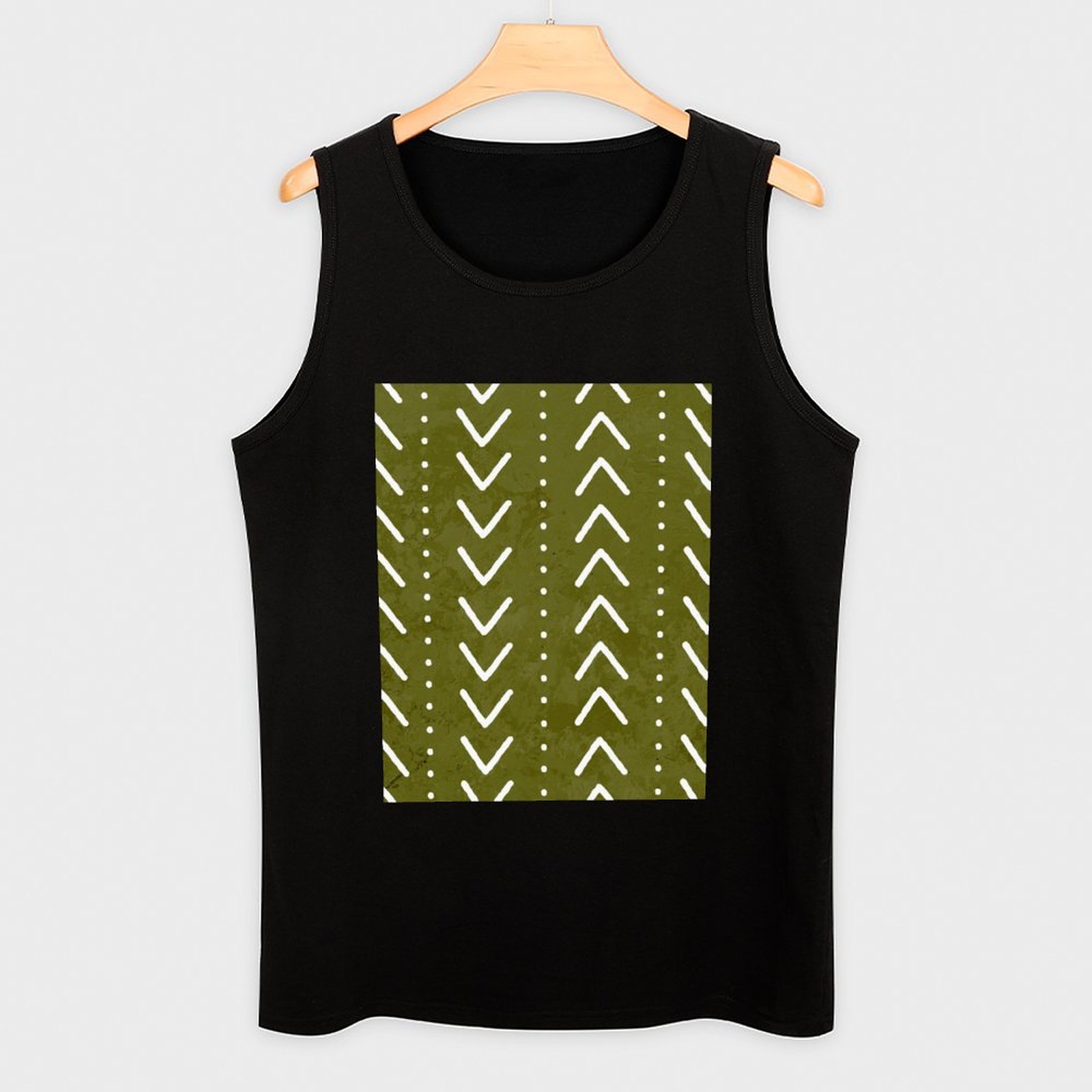 Olive Green Mudcloth Arrows Pa - огляд і ціна Mudcloth Print Top